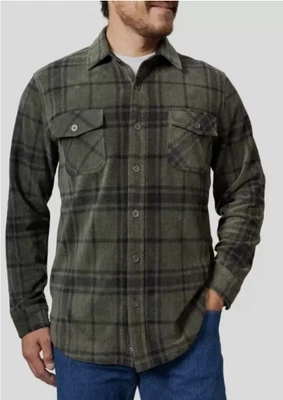 Freedom Foundry Men's Lightweight Plush Plaid Fleece Shirt SMALL GREEN - Image 1 of 4