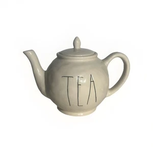 RARE Early Rae Dunn Chubby Teapot  M Magenta Stamp - Picture 1 of 7