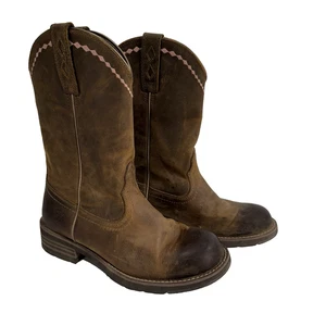 Botas occidentales Ariat Unbridled Roper de cuero marrón para mujer talla 8 B #10015374 - Imagen 1 de 11