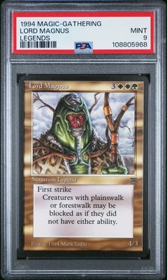 LORD MAGNUS Legends PSA 9 MTG [Nostalgium] - Image 1 of 2