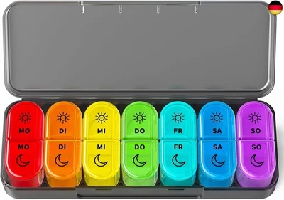 Doruimi Tablettenbox 7 Tage Morgens Abends, BPA Frei Pillendose Klein für