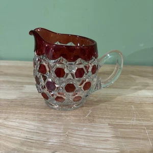 Red Block creamer with ruby stain Non-flint Bryce Brothers, 1885 - Picture 1 of 10