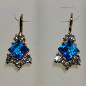 Blue Zircon Pierced Earring RBP2996 ORIGINAL Bomb Party - Picture 1 of 8