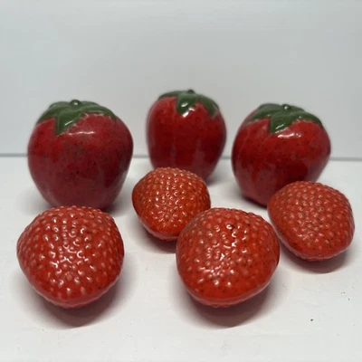 Lote de 7 fresas de cerámica vintage decoración cocina granja Foto 1 de 4