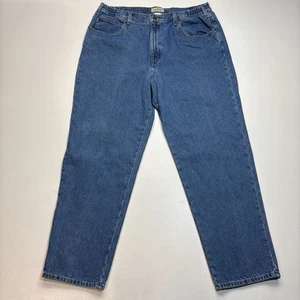 Vintage LL Bean Flannel Lined Jeans Men's Size 40x32 Elastic Comfort Waist Blue - Picture 1 of 7