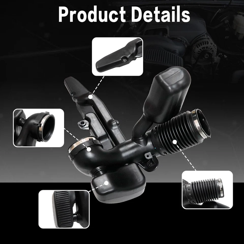 Engine Air Intake Hose w/ Clamp For Chevy Silverado 1500 07-13 GMC Sierra 1500 Foto 1 de 4