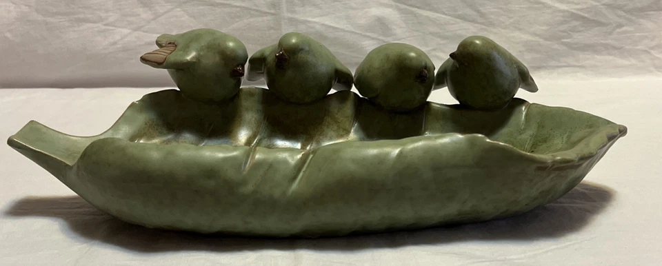 Birds On a Leaf Decorative Tray Centerpiece Shabby Chic/Farmhouse - Image 1 of 4