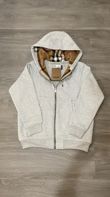博柏利灰色拉链连帽衫,尺寸 L — 第 1/4 张图片