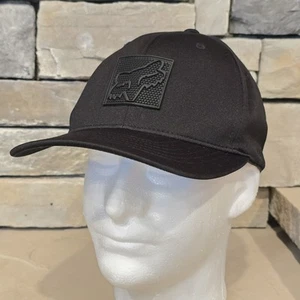 FOX Racing Logo Black on Black FLEXFIT Hat Trudri Fitted L/XL New! - Picture 1 of 11