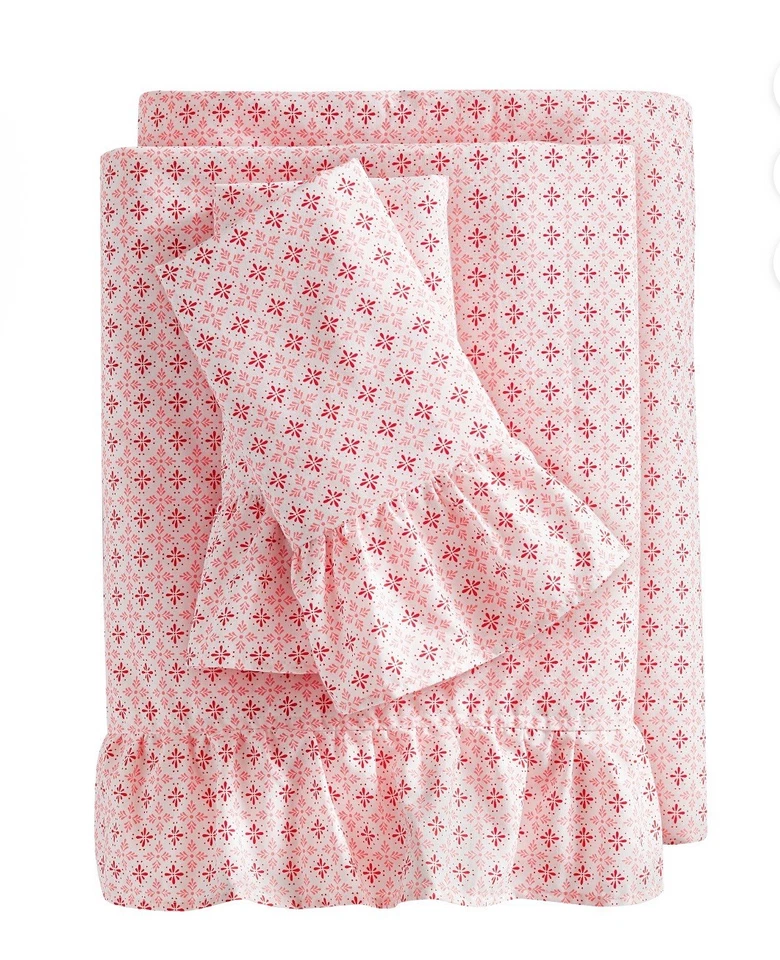 Pioneer Woman 4 Piece QUEEN Sheet Set Cotton Starburst Geo 300 Thread Count - Image 1 of 1