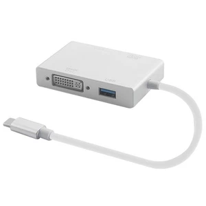 4 in 1 USB-C Type-C to 4K HDMI VGA DVI Converter USB 3.0 Hub Adapter For Mac A - Afbeelding 1 van 7