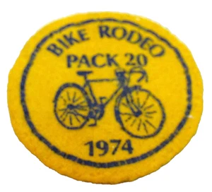 1974 Filz Pfadfinder Amerika BSA Camp Patch Bike Rodeo Pack 20 3 Zoll rund - Bild 1 von 4