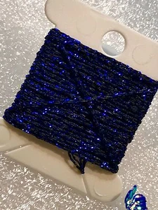 Dark Blue 4ply Heavy Metallic Embellishing Thread x 3m Wonderfil Sizzle - Picture 1 of 1