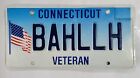 CONNECTICUT Veteran Vanity License Plate ~ BAHLLH ~🔥FREE SHIPPING🔥