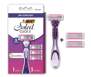 BIC Soleil Click 5 Women's Disposable Razor with 1 Handle and 3 Refills - Picture 1 of 1