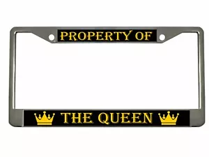 Property of the queen Metal Auto License Plate Frame Car Tag Holder - Bild 1 von 4
