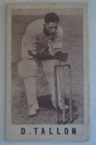 1940's Vintage G.J.Coles Cricket Card - D. Tallon - Queensland. - Picture 1 of 4