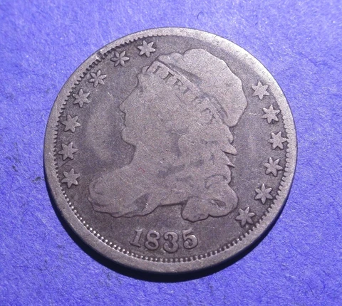 1835 Capped Bust Dime VG Cover