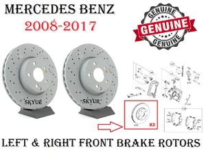 Mercedes Front Left & Right 2 Brake Rotors Set C300 C350 E250 E350 400 GENUINE - Picture 1 of 6