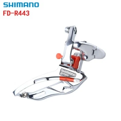 Shimano FD-R443 3x8 Speed Road Bicycle Front Derailleur 31.88mm Clamp on Spart - Image 1 of 4