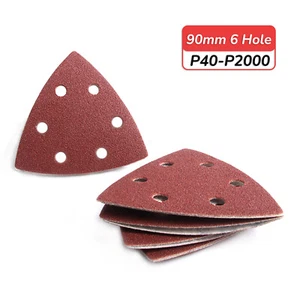 90mm 6 Hole Multi Tool Triangular Delta Sanding Papers 40-2000 Grit - Picture 1 of 2