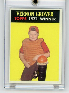 1972 Topps Baseball Card 1971 Contest Winner  Vernon Grover  "VERY RARE"