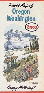 Mapa de ruta de colección Enco Oregon Washington NW desplegable - Imagen 1 de 2