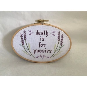 Eastbound And Down Inspired Completed Cross Stitch In Oval Hoop - Picture 1 of 8