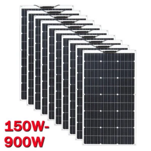 12V 150W 300W 450W 600W 750W 900W Mono Solar Panel Off Grid PV Power Camping - Picture 1 of 18