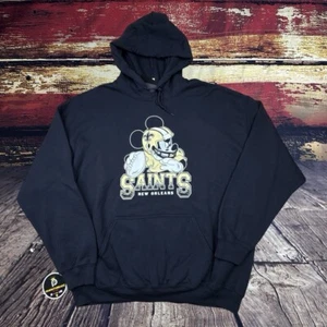 New Orleans Saints Hoodie Sweatshirt Mickey Mouse Mens XL Junk Food x NFL NWT - Picture 1 of 12
