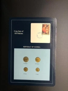 REPUBLIC OF GUINEA 1985 Coin Set 1 、 5 、 10 、 25 Francs Brass/Brass-Clad Steel - Picture 1 of 2