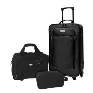 Travelers Club EVA-12203-001 Euro Value Ll 20 Inch Lightweight Luggage Black - Picture 1 of 6