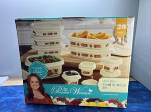 ¡NUEVO! Juego/contenedores de almacenamiento florales vintage de 20 piezas de Pioneer Woman - Imagen 1 de 7