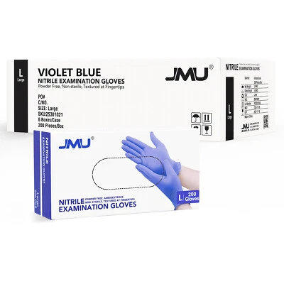 Guantes desechables de nitrilo para examen médico talla M 200 piezas sin látex y polvo Foto 1 de 4