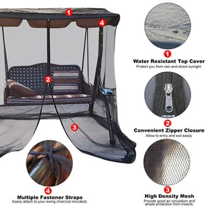 Outdoor Swing Chair Mesh Net Cover Camping Patio Seater Mesh Canopy Cover L7A2 - Picture 1 of 10