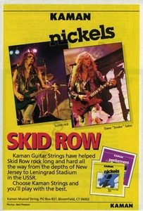 1989 Kaman Guitar Strings Skid Row Magazine PRINT AD Christmas Gift Idea (2110) - Picture 1 of 1