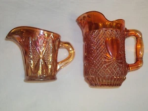2 jarras de vidrio de carnaval Sowerby caléndula crema piña y diamante partido - Imagen 1 de 11