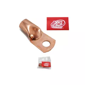 XS Power 1/0 Stärke Kupfer Lug Klemmenringe mit roter Wärmeschrumpffolie RT0G-RD - Bild 1 von 6