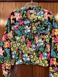 Fiorlini International Womens Summer Floral Print Multicolor long Sleeve Jacket - Picture 1 of 5