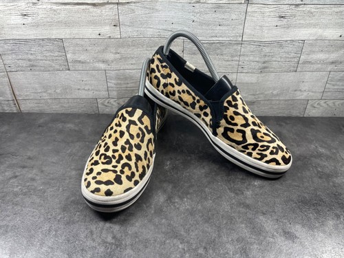 Keds For Kate Spade Sneakers Donna 8M Scarpe Nero Marrone Leopardato Mocassini Slip On