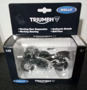 Welly Triumph 2002 Daytona 955i Black Motorcycle 1:18 No 12176 NEW IN BOX - Picture 1 of 7