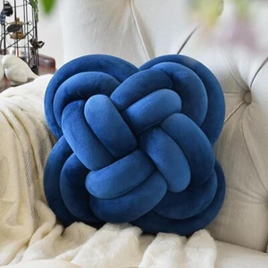 Knot Pillow Ball, Decorative Throw Pillows with Velvet Fabric for Couch Bed 11'' - Picture 1 of 8