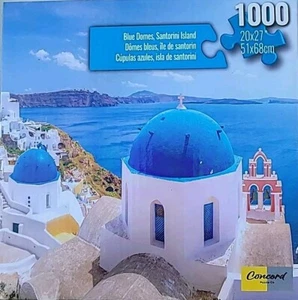 Rompecabezas 20" X 27" 1000 Isla Santorini PLAYA Cúpulas Azules - Imagen 1 de 2