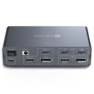 KVM Switch Dual Monitor USB C HDMI DP Docking Station for Laptop & Desktop Ty... - Afbeelding 1 van 8