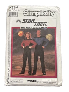 Costume 1989 Simplicity #9394 Star Trek Next Generation taglia AA (6-16) - NON TAGLIATO - Foto 1 di 2