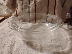 Pyrex #024 & #023 Clear Bowls W/Handles - Picture 1 of 8