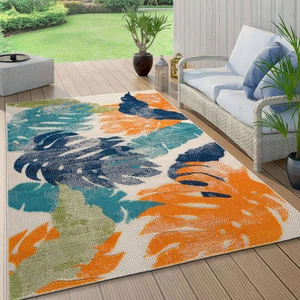Rugshop Indoor Outdoor Carpet Arles Palm Floral Leaves Area Rugs Outdoor Rug 5X7 - Picture 1 of 9