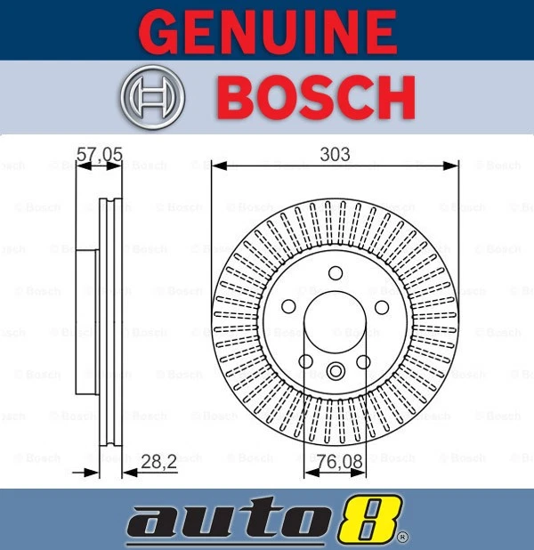 Bosch Front Brake Rotor fit Volkswagen Amarok 2H S1 2L CSHA 2011 - 2016 - Image 1 of 1