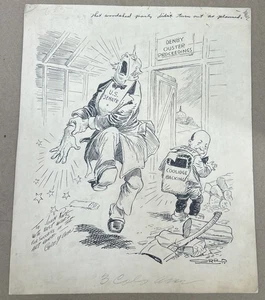 Original Art Carey Orr Political Cartoon 1924 Signed Denby Ouster Proceedings - Bild 1 von 7
