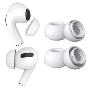 Replacement 2 Pairs Silicone Ear Tips for AirPods Pro (1M+1L) - White - Picture 1 of 7